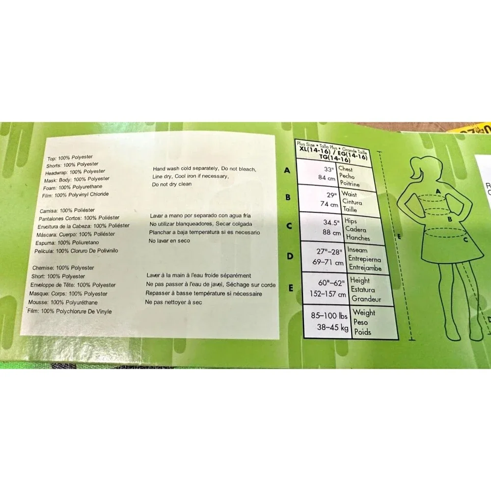 Billie Eilish Kids Costume – Big Green Outfit w/ Mask Headwrap, Child L (10-12) - Picture 12 of 14